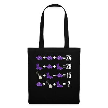 Mathe-Shirt, Mathe-Reihenfolge der Operation Lila - Stoffbeutel - Schwarz - Vorne