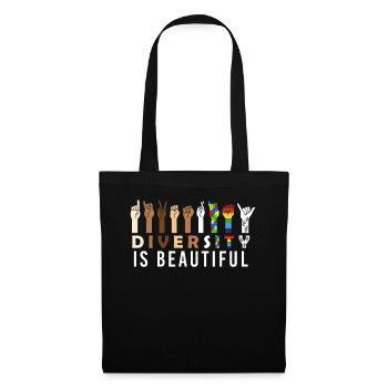 Diversity Is Beautiful Positivity ASL Sign Languag - Stoffbeutel - Schwarz - Vorne