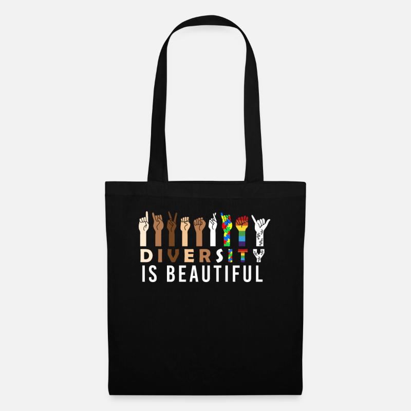 Diversity Is Beautiful Positivity ASL Sign Languag - Stoffbeutel - Schwarz