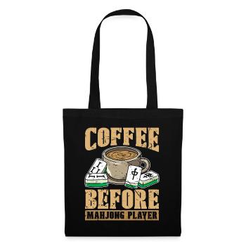 Mahjong Player Coffee Chinese Mahjong Coffee Lover - Stoffbeutel - Schwarz - Vorne