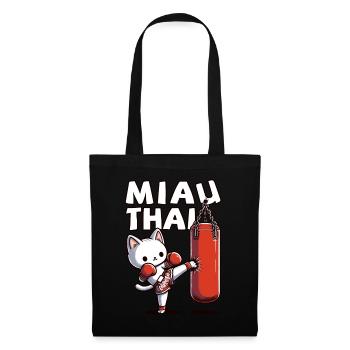 Muay Thai Boxing, Thai Boxing Kickboxen Miau Thai - Stoffbeutel - Schwarz - Vorne
