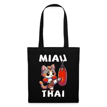 Muay Thai Boxing, Thai Boxing Kickboxen Miau Thai - Stoffbeutel - Schwarz - Vorne