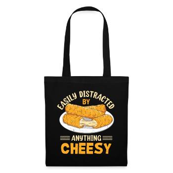Bâtonnets de mozzarella au fromage - Sac en tissu - noir - Devant