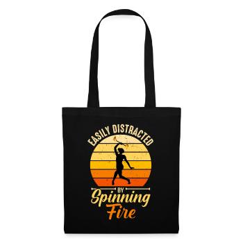 Bâton de feu Danse du feu Danseur de feu Danseur de feu - Sac en tissu - noir - Devant
