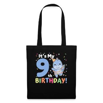 Dino for 9th birthday children nine years old - Tote Bag - black - Front