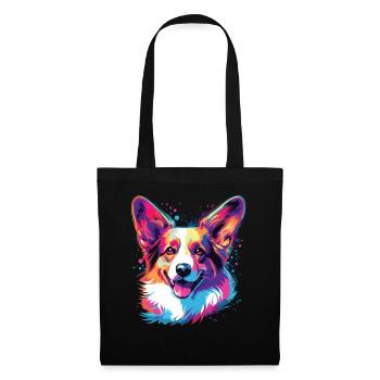 Aquarelle colorée Pembroke Welsh Corgi - Sac en tissu - noir - Devant