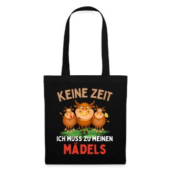 I HAVE TO GO TO MY GIRLS! Funny Cows Farmer - Tote Bag - black - Front