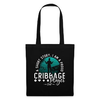 Joueur de cribbage Une histoire courte Je suis un amateur de jeux de cartes - Sac en tissu - noir - Devant