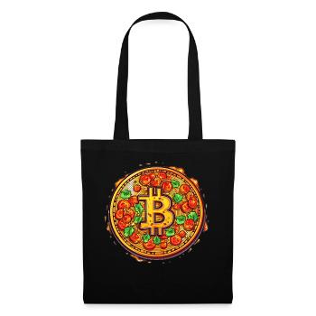 Pizza Bitcoin Funny Mining Crypto Currency Trader - Stoffbeutel - Schwarz - Vorne
