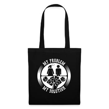 Joueur de dés de poker Mon problème Mon pictogramme Papa Maman - Sac en tissu - noir - Devant