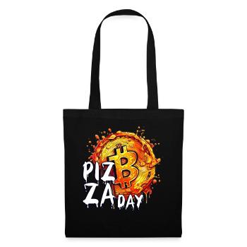 Bitcoin Pizza Day May 22nd Funny Crypto Currency C - Stoffbeutel - Schwarz - Vorne