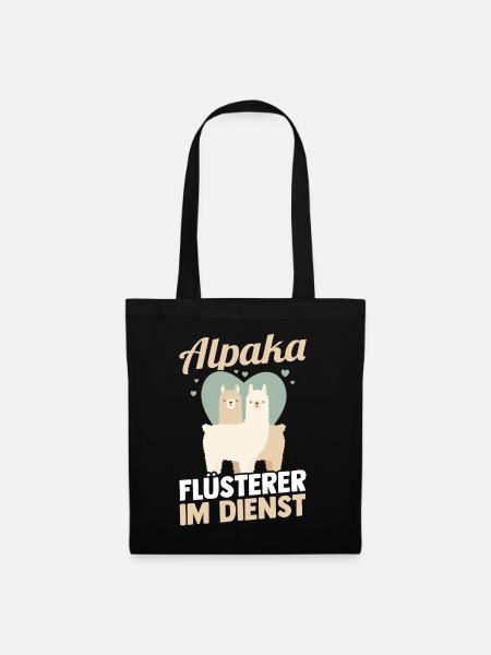 Alpaka Flüsterer - Stoffbeutel - Schwarz