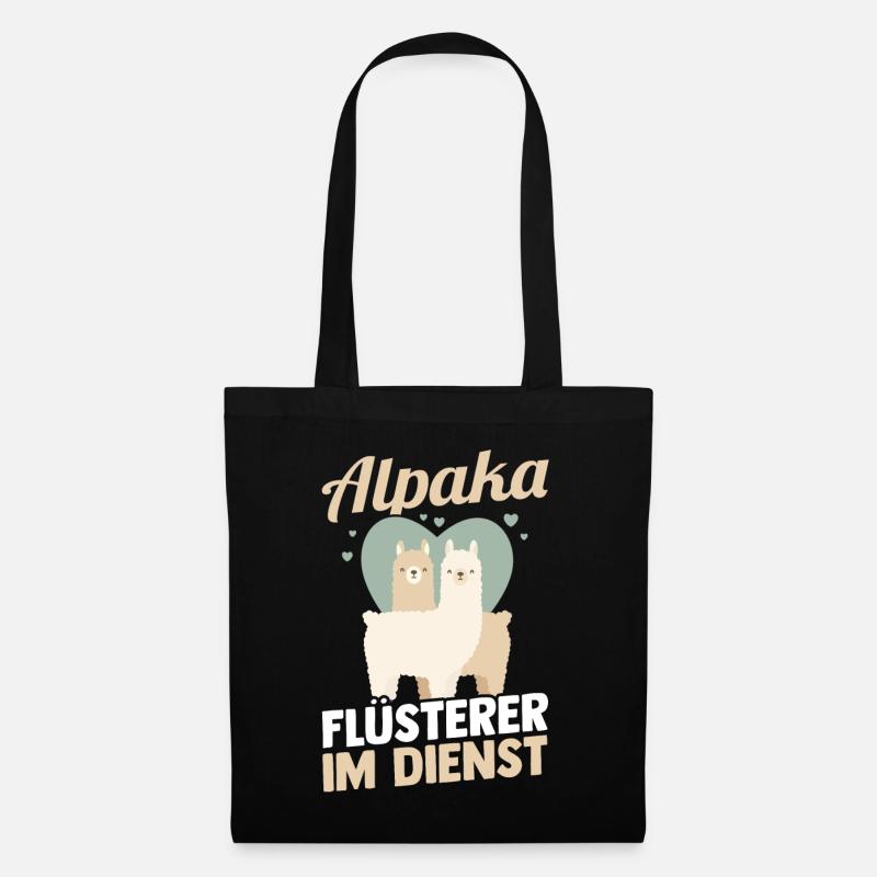 Alpaka Flüsterer - Stoffbeutel - Schwarz