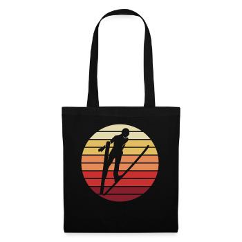 Evening flight of the ski jumper - Tote Bag - black - Front