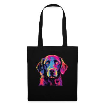 Wasserfarben Farbenfroher Curly Coated Retriever - Stoffbeutel - Schwarz - Vorne