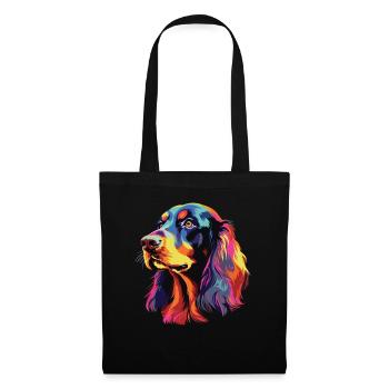 Aquarelle colorée Gordon Setter - Sac en tissu - noir - Devant