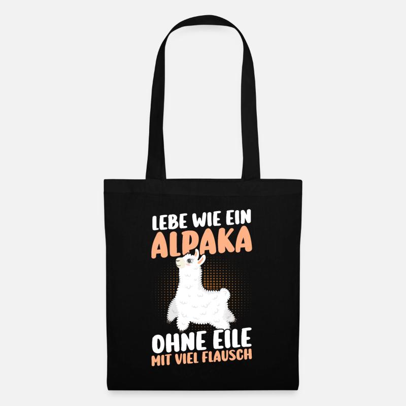 Alpaka - Stoffbeutel - Schwarz