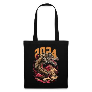 2024 - Year of the Dragon - Chinese Zodiac - Tote Bag - black - Front