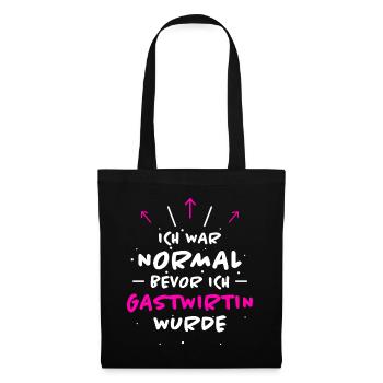 Gastwirtin Spruch Kneipe Fun Gastwirtin Geschenk - Stoffbeutel - Schwarz - Vorne