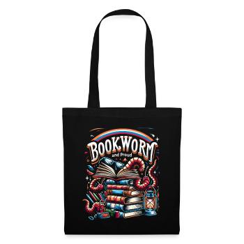 Bookworm and Proud 6 - Stoffbeutel - Schwarz - Vorne