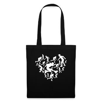 Roller Skating Heart Silhouettes Roller Skater - Tote Bag - black - Front