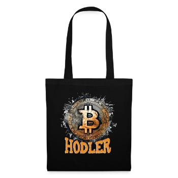 Bitcoin Hodler Funny HODL BTC Crypto Trader - Stoffbeutel - Schwarz - Vorne
