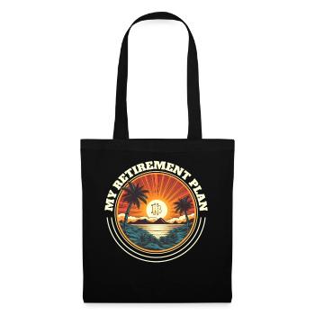 My Retirement Plan Retro Sunset Cryptocurrency Tra - Stoffbeutel - Schwarz - Vorne