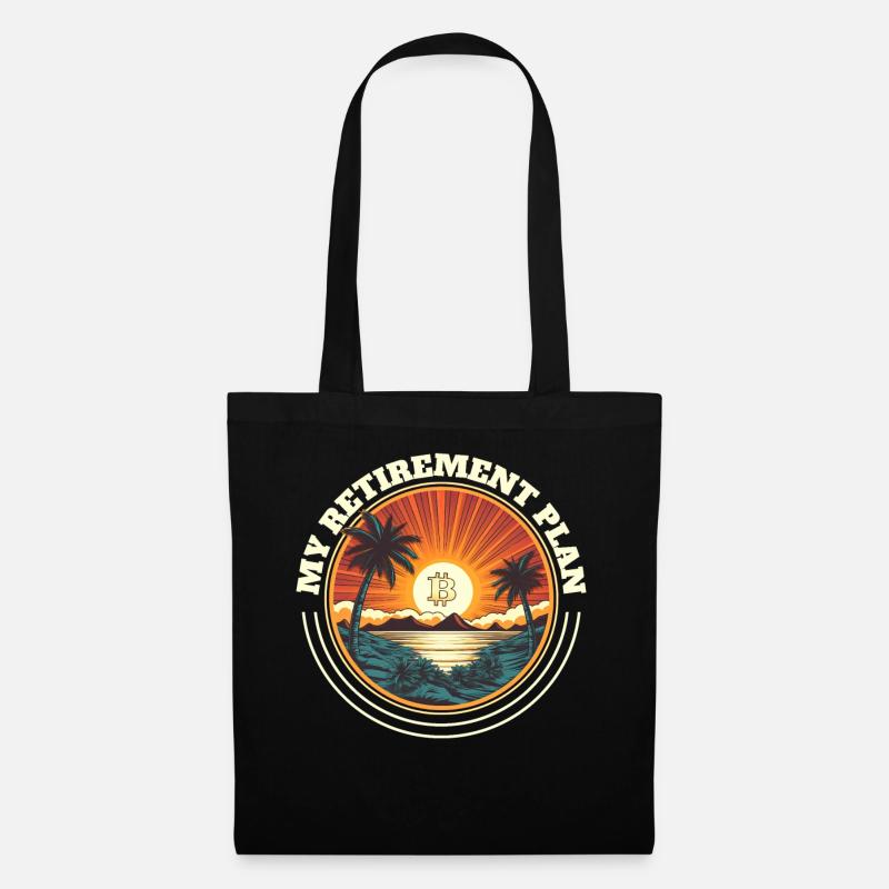 My Retirement Plan Retro Sunset Cryptocurrency Tra - Stoffbeutel - Schwarz
