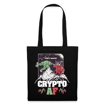 Crypto AF Bear Bull Stock Market Cryptocurrency Tr - Stoffbeutel - Schwarz - Vorne