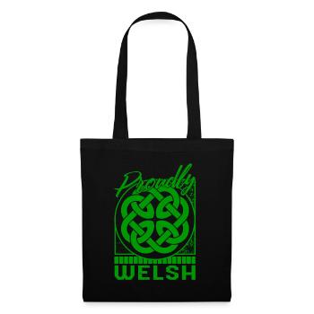 Wales Shirt, Proudly Welsh Tee, Gift For Welsh - Tote Bag - black - Front