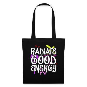 Radiate Good Energy 80s 90s Hiphop Graffiti - Stoffbeutel - Schwarz - Vorne