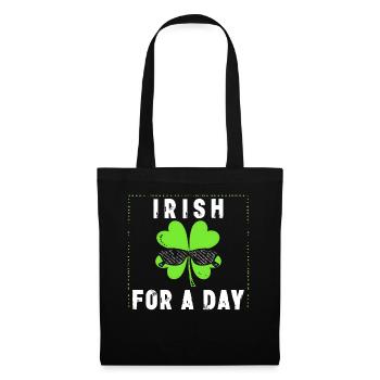 Irlandais d’un jour Saint Patrick Kleeblatt Shamrock - Sac en tissu - noir - Devant