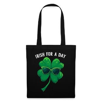 Irlandais d’un jour Kleeblatt Saint Patrick Shamrock - Sac en tissu - noir - Devant