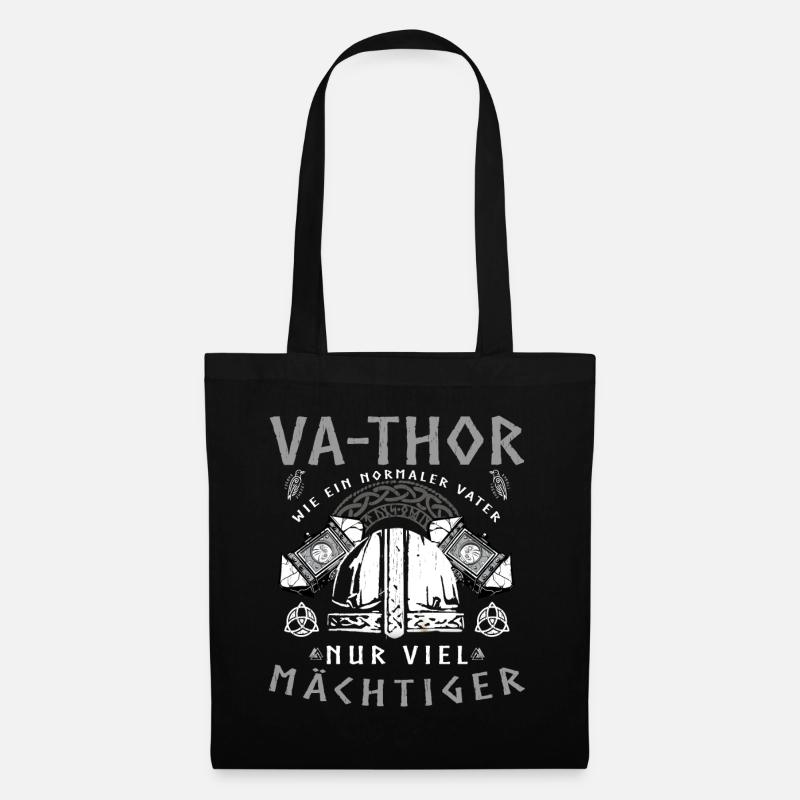 Vathor - Vatertag Vatertagsgeschenk Wikinger - Stoffbeutel - Schwarz