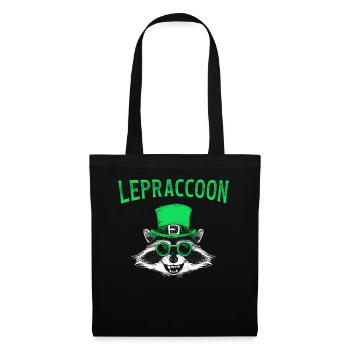 Lepraccoon Funny Irisch Saint Patrick Kobold - Stoffbeutel - Schwarz - Vorne