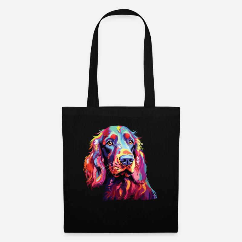 Wasserfarben Farbenfroher Irish Setter - Stoffbeutel - Schwarz