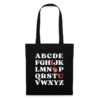 ABC I love you Kinder Quokka Valentinstag - Stoffbeutel - Schwarz - Vorne