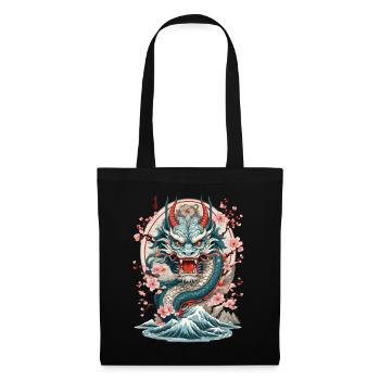 Japanischer Drache Tattoo Aesthetic Streetwear - Stoffbeutel - Schwarz - Vorne
