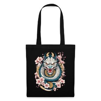 Japanischer Drache Aesthetic Streetwear Design - Stoffbeutel - Schwarz - Vorne