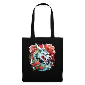 Floral Chinese Zodiac Year of Dragon 2024 - Stoffbeutel - Schwarz - Vorne