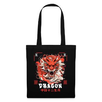 Year Of The Dragon Chinese Astrology Zodiac Sign - Stoffbeutel - Schwarz - Vorne