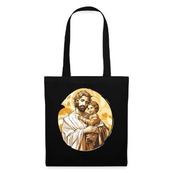St Joseph Catholic Patron Saint Religious Faith - Stoffbeutel - Schwarz - Vorne