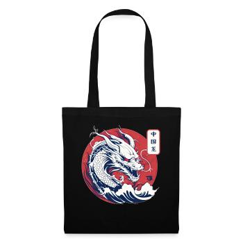 Vintage Traditional Chinese Dragon Zodiac Sign - Stoffbeutel - Schwarz - Vorne