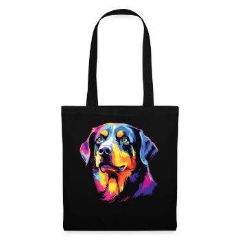 Aquarelle colorée Entlebucher Mountain Dog - Sac en tissu - noir - Devant