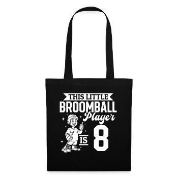 This Little Broomball Player Is 8 Years Old - Broo - Stoffbeutel - Schwarz - Vorne