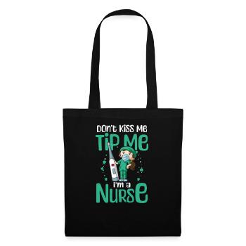 St Patricks Day infirmière Tip Me Je suis infirmière - Sac en tissu - noir - Devant