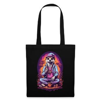 Suricate psychédélique Art Goa Design - Sac en tissu - noir - Devant