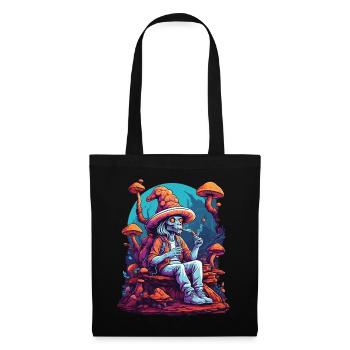 Alien Forest Mushrooms Psychedelic Goa Trance - Tote Bag - black - Front