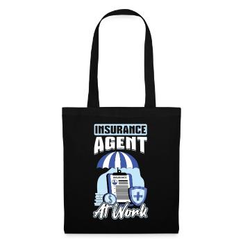 Agent d’assurance au travail - Sac en tissu - noir - Devant