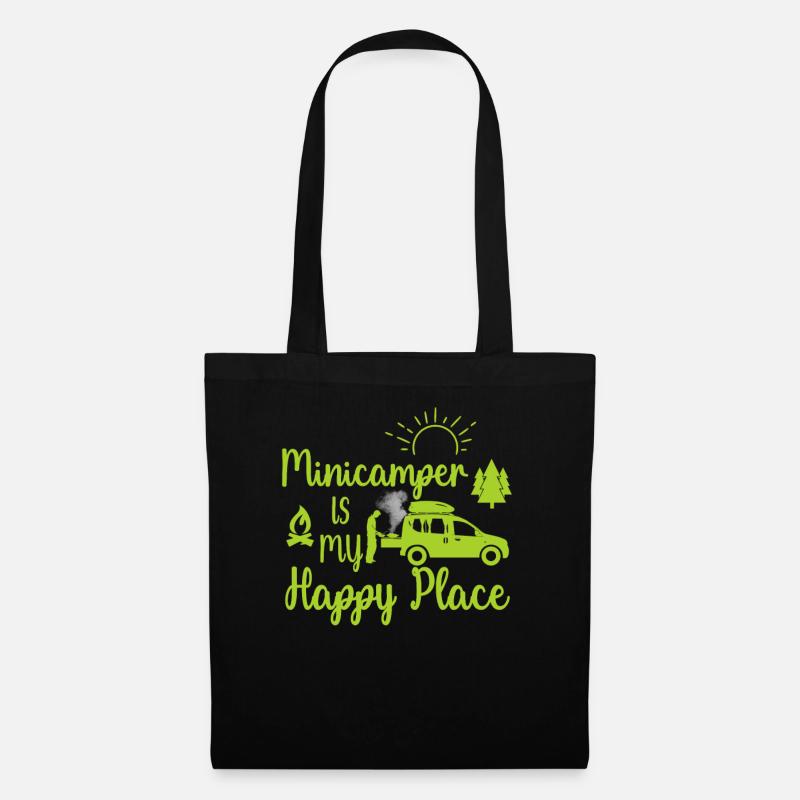 Minicamper Happy Place Camping-Camper Microcamper - Stoffbeutel - Schwarz